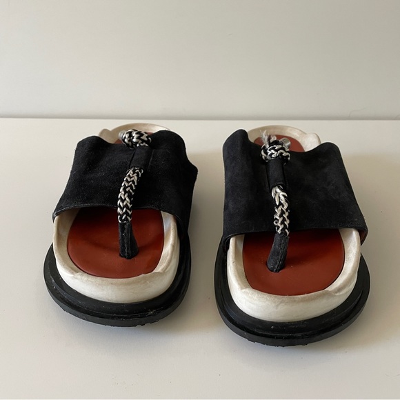 Acne Studios Suede Modern Thong Sandal Size 36 6 Rope Knot Platform - Picture 2 of 7
